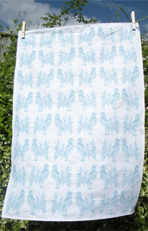 chickens tea towel